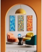 Three paintings next to each other on the wall. Oil on Canvas by Alex Doll. Lifestyle Visualisation Vertical.