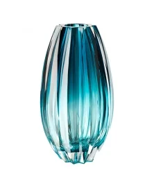 BLUE AQUAMARINE LUXURY GLASS VASE