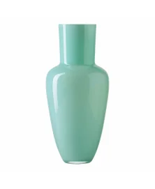 Frantisek Jungvirt Soft Turquoise Glass  Vase, Garden Collection