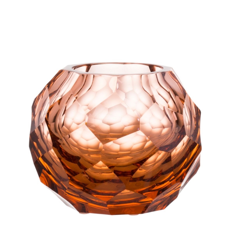 NATALI WARM ROSALINE GLASS CANDLEHOLDER from Crystal Creative
