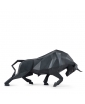 LLADRO BULL SCULPTURE IN BLACK MATT. ORIGAMI COLLECTION