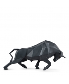 LLADRO BULL SCULPTURE IN BLACK MATT. ORIGAMI COLLECTION