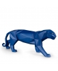 COBALT BLUE PANTHER SCULPTURE. ORIGAMI COLLECTION