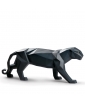BLACK MATT PANTHER SCULPTURE FROM LLADRO's ORIGAMI COLLECTION