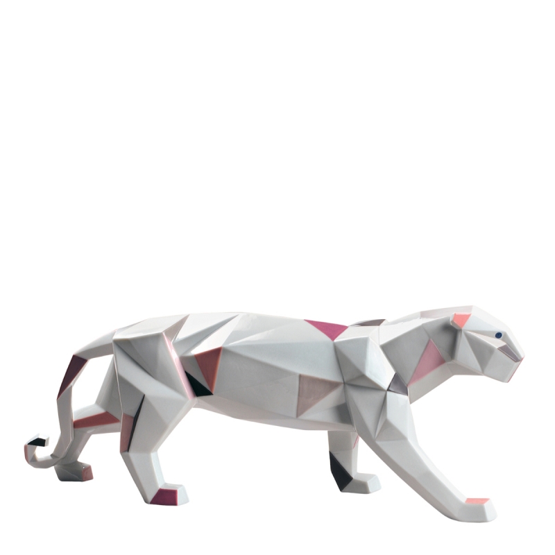 WHITE PANTHER WITH MULTI-COLOR PATTERN