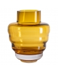 GOLDEN AMBER WAVY GLASS VASE BY FRANTISEK JUNGVIRT