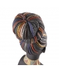 "African Colors" - a porcelain bust, a back view of an African woman with her hair styled in an intricate braided updo.