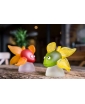 Omage featuring two pieces by Borowski Glass - the red Oranda and the lime Oranda glass goldfish.