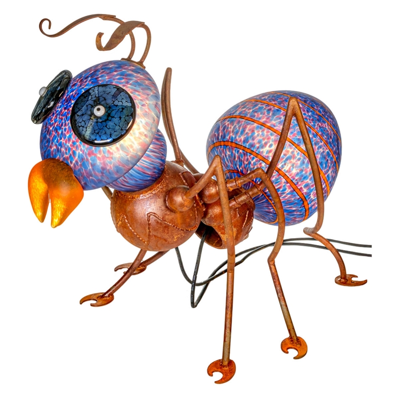 MIDNIGHT SPARK AMY ANT LIGHT OBJECT (RED-ORANGE). BOROWSKI GLASS