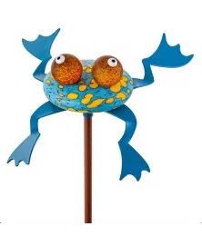 BLUE HOPKINS GARDEN FROG DECOR. BOROWSKI GLASS.