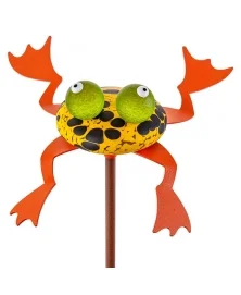 ORANGE HOPKINS GARDEN FROG DECOR. BOROWSKI GLASS.