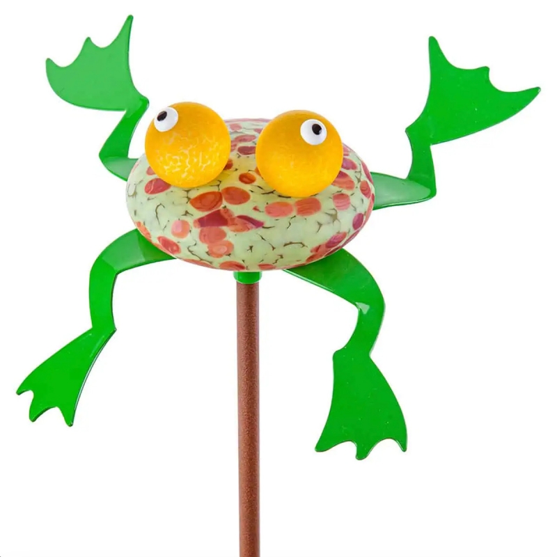 GREEN HOPKINS GARDEN FROG DECOR FROM BOROWSKI GLASS