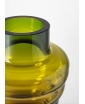 AMBER-GREEN WAVY VASE BY FRANTISEK JUNGVIRT. CLOSE UP.