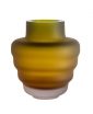 AMBER & GREEN MATT WAVY VASE