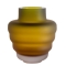 AMBER & GREEN MATTE WAVY VASE