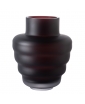 DARK RUBY MATTE WAVY GLASS VASE BY FRANTISEK JUNGVIRT