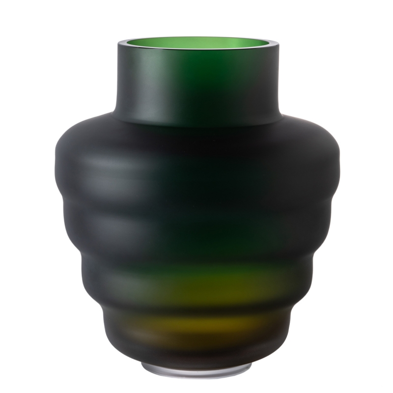 DARK MATTE BONSAI WAVY GLASS VASE BY FRANTISEK JUNGVIRT