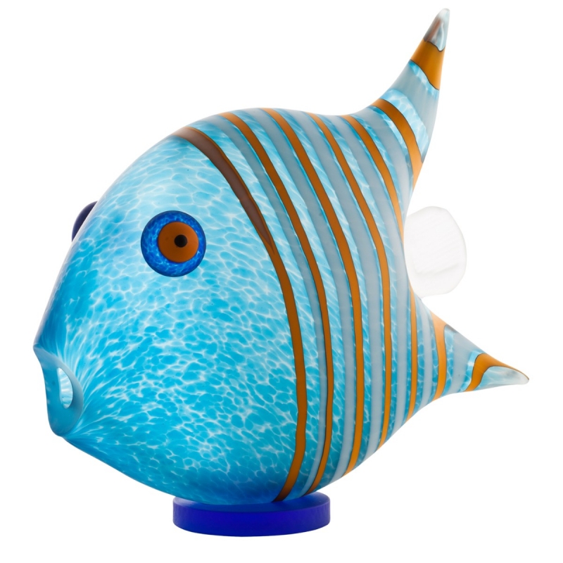 BLUE ANGELFISH GLASS SCULPTURE. BOROWSKI GLASS