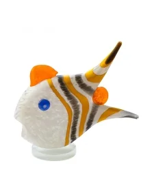 WHITE ANGELFISH SMALL GLASS OBJECT. BOROWSKI GLASS.
