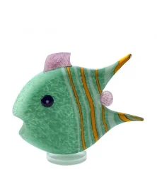 MINT GREEN ANGELFISH MEDIUM GLASS OBJECT. BOROWSKI GLASS.