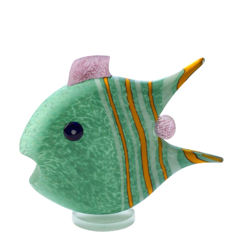 MINT GREEN ANGELFISH MEDIUM GLASS OBJECT. BOROWSKI GLASS.