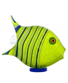 LIME GREEN ANGELFISH GLASS SCULPTURE. BOROWSKI GLASS.