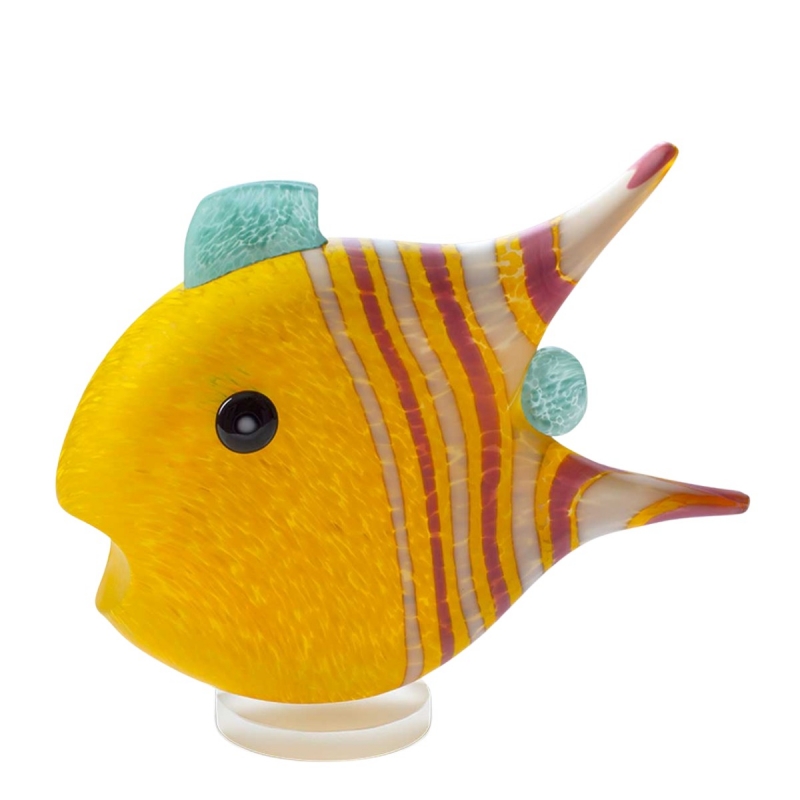 YELLOW ANGELFISH MEDIUM GLASS OBJECT. BOROWSKI GLASS.