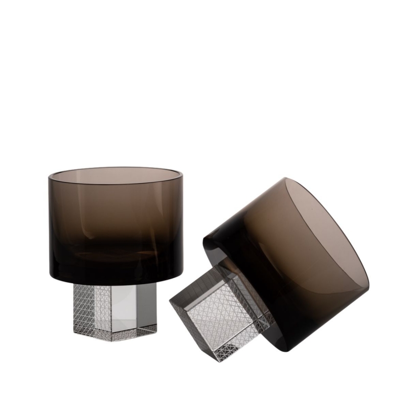 Set of Two CUBE Whisky Glasses – Smoke Edition