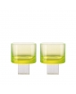 SET OF TWO CUBE WHISKY GLASSES IN URANIUM