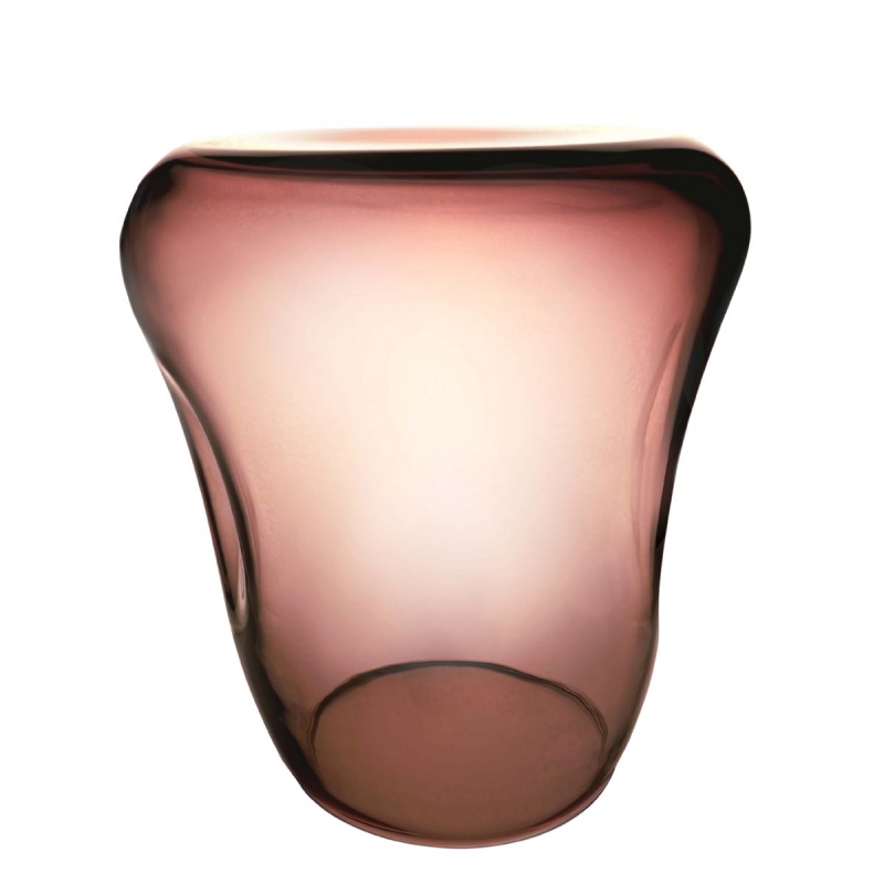 ISOLA GLASS SIDE TABLE IN ROSE AMETHYST