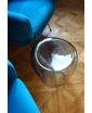 Isola glass table in Fume/ smoke - top view.