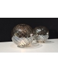 Two DOT glass tealight holders in bronze