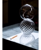 CALABAZA CLEAR VENETIAN GLASS BOTTLE. Staged Image.
