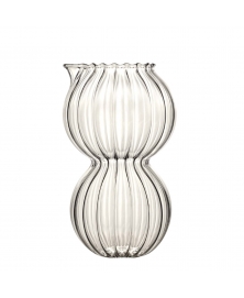 Nana clear Venetian glass carafe by KANZ Architetti, hand-blown in borosilicate glass with organic bubble-shaped form.