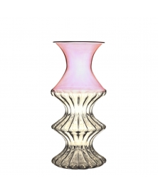 MADAME Handblown Venetian Glass Vase in Bronze & Blush Pink (M)