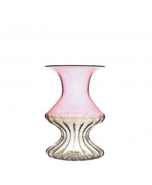 MADAME Handblown Venetian Glass Vase in Bronze & Blush Pink (XS)