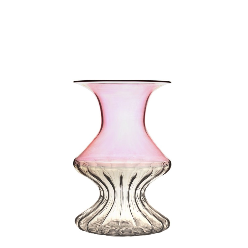 MADAME Handblown Venetian Glass Vase in Bronze & Blush Pink (XS)