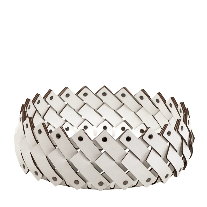 White Almería Short Woven Basket by Pinetti